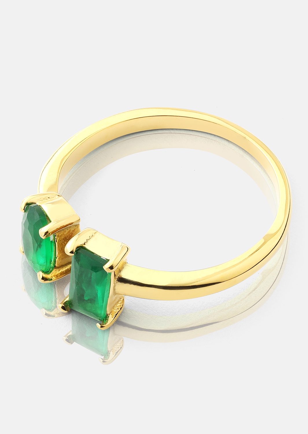 Bague Emerald Duo - 18k Plaquée or