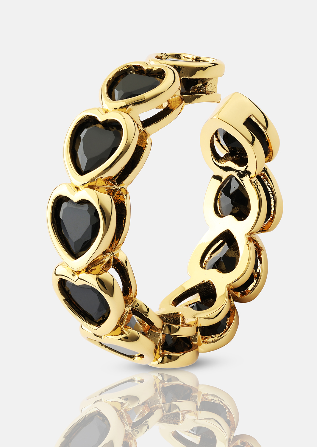 Bague Eternal Night Heart - 18k Plaquée or