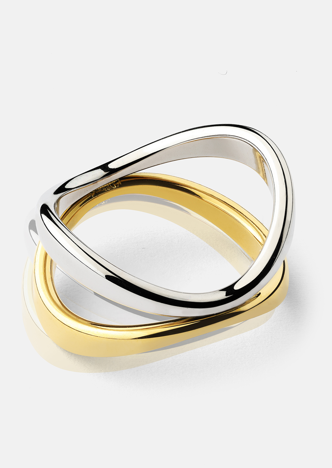Bague Bicolor Wave - 18k Plaquée or