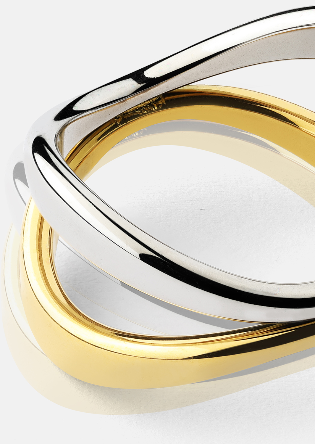 Bague Bicolor Wave - 18k Plaquée or